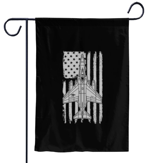 F-4 Phantom Fighter Jet Airplane American Flag F4 Garden Flags