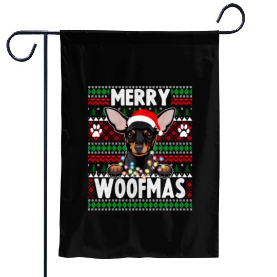 Chihuahua Christmas Lights Dog Lovers Xmas Pajama Garden Flags