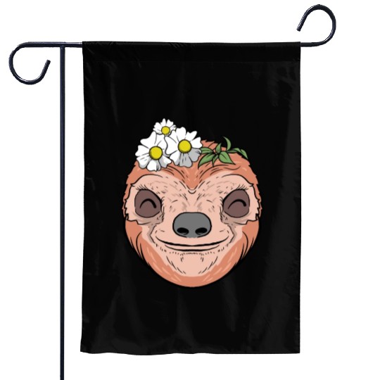 Flower Sloth Garden Flags