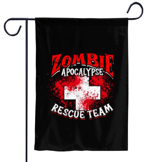 Zombie Apocalypse Rescue Team - trick or treat Garden Flags
