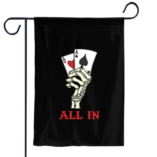 Poker Player Poker Cards Ace Skeleton Hand Poker Garden Flags