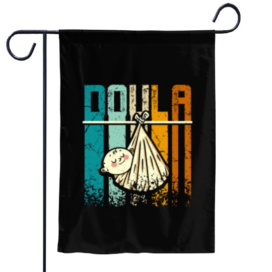 Retro Vintage Doula Garden Flags