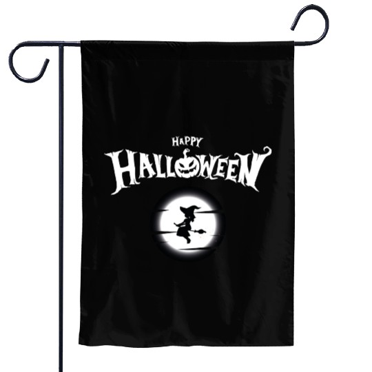 Happy Halloween, little witch on ballet Garden Flags