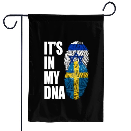 Israel And Swedish Mix Heritage DNA Flag Garden Flags