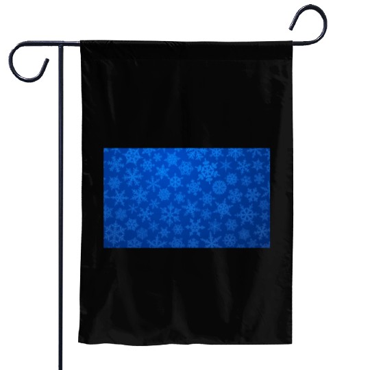 Blue Snowflakes Christmas Pattern Garden Flags