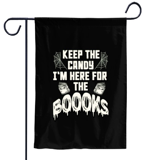 Here for The Books Funny Book Lover Halloween Garden Flags