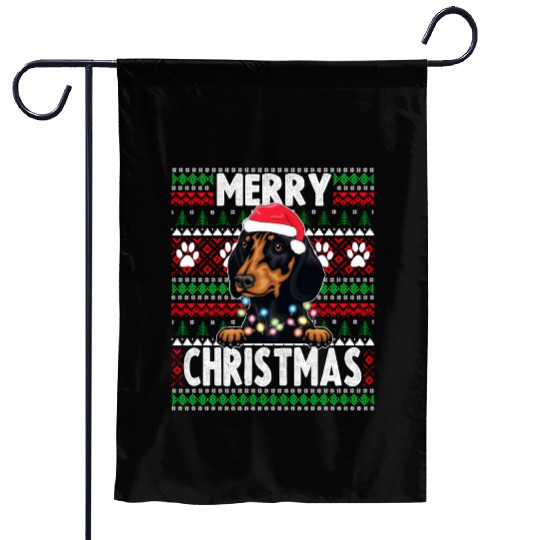 Cute Dog Pajama - Dachshund Dog Lover Christmas Garden Flags