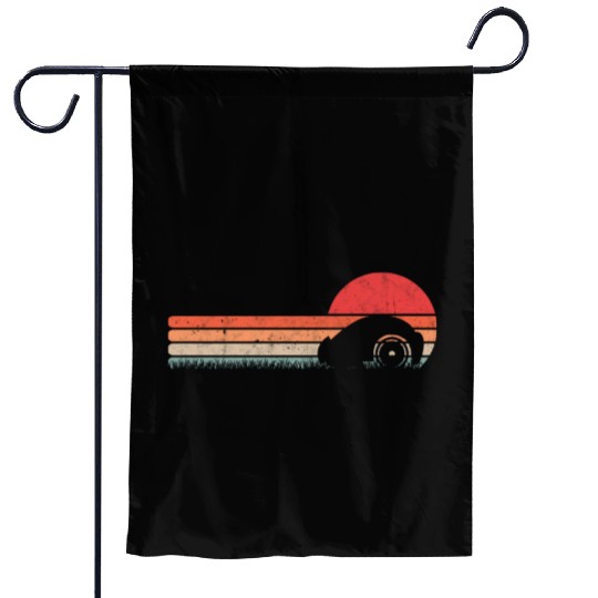 Mähroboter Retro Lawn Robot Vintage Garden Flags
