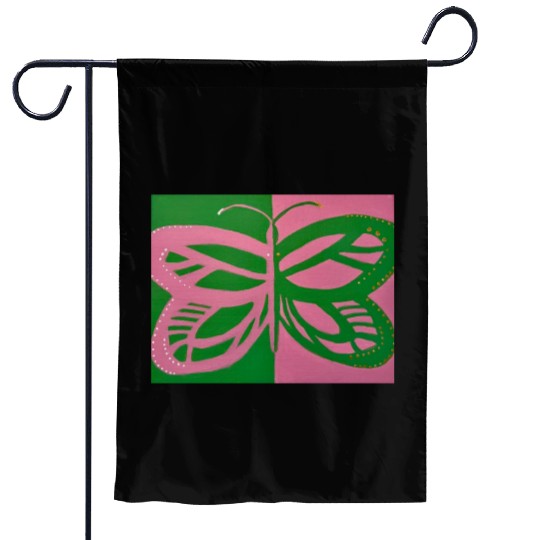 Pink n White, Green n Gold Garden Flags