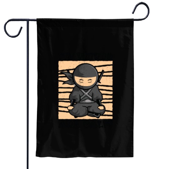 Serenity Ninja Fan Calm Yoga Lover Peaceful Garden Flags