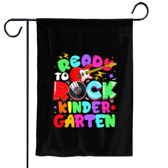 Ready To Rock Kindergarten First Day Of School Garden Flags