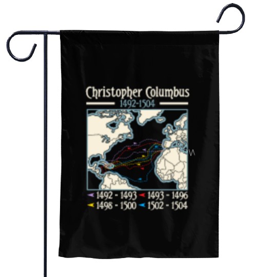 Columbus day america map Christopher Columbus Garden Flags