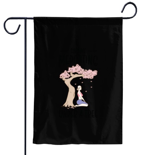 Serenity Meditating Nature Fan Spiritual Yoga Garden Flags