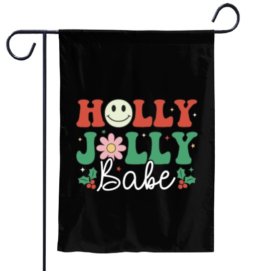 Holly Jolly Babe Garden Flags