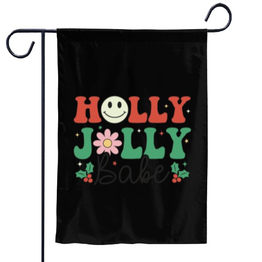 Holly Jolly Babe Garden Flags