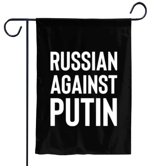 Russian against Putin white Garden Flags