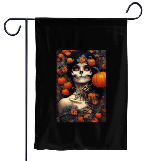 Skull Pumpkin Halloween Garden Flags