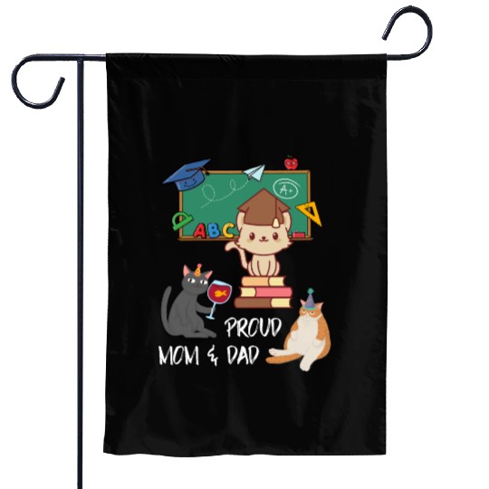 Cat School Student, Proud Mom & Dad Garden Flags