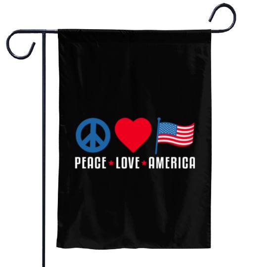 Peace Love America US Flag Independence Garden Flags
