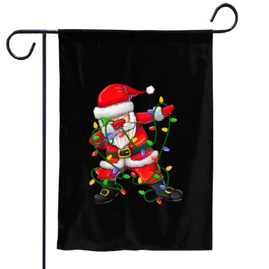 Dabbing Santa Garden Flags for Boys Girls Christmas Tree