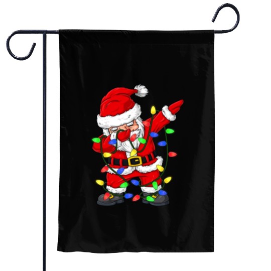 Dabbing Santa Claus Christmas Tree Lights Boys Kid Garden Flags