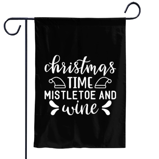Christmas Design Christmas Time mistletoe and wine Garden Flags