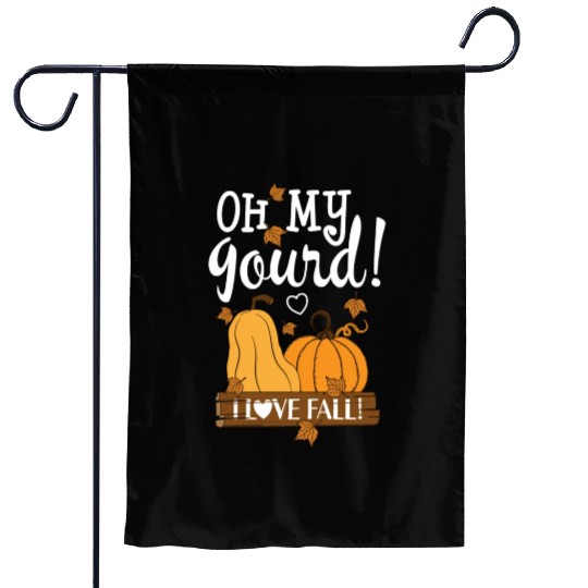 Fall Leaves Pumpkin Lovers Oh My Gourd I Love Fall Garden Flags