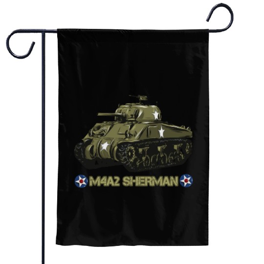 World War 2 American Tank M4A2 Sherman Garden Flags