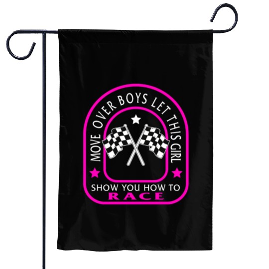 Racing Garden Flags, Move Over Boys Female Racer