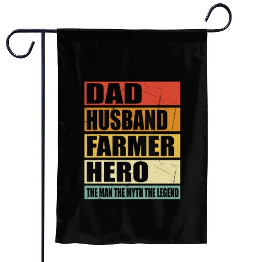 Dad Husband Farmer Hero Garden Flags