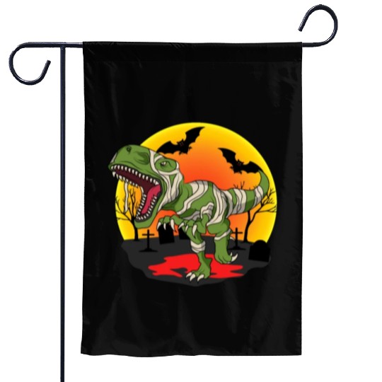 Mummy T-Rex Dinosaur Trick Or Treat Halloween Garden Flags