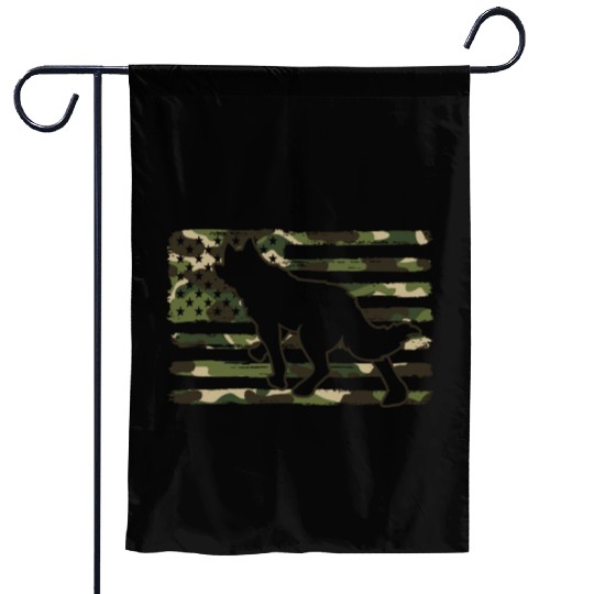 Coyote Hunting Camo American Flag Garden Flags