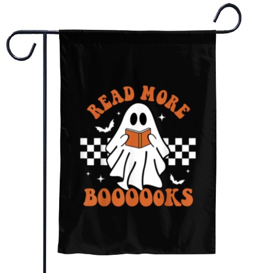 Cute Booooks Ghost Read More Books Funny Teacher Garden Flags