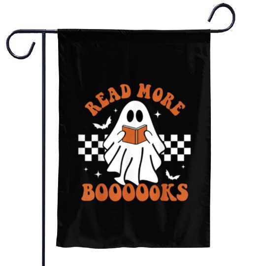 Cute Booooks Ghost Read More Books Funny Teacher Garden Flags