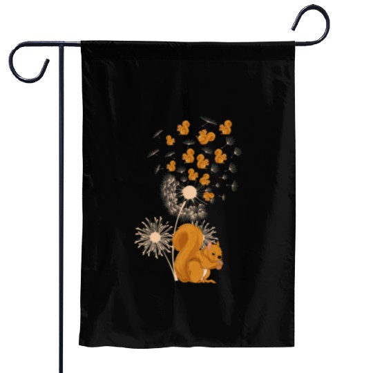 Forest Squirrel Lover Dandelion Nature Funny Garden Flags