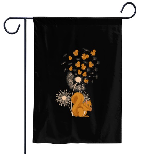 Forest Squirrel Lover Dandelion Nature Funny Garden Flags