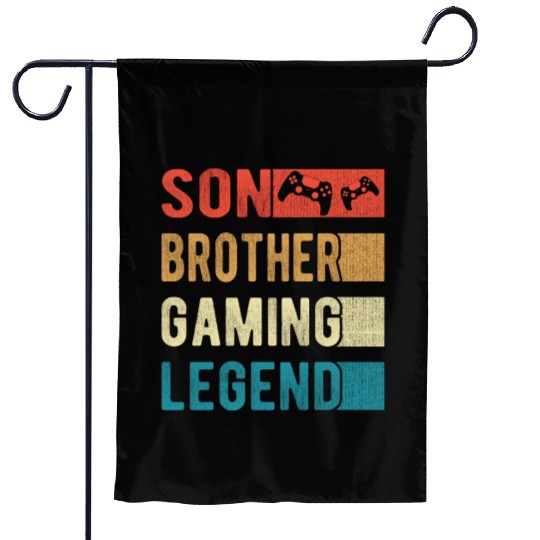 Son Brother Gaming Legend Gamer Boy Gift Vintage Garden Flags