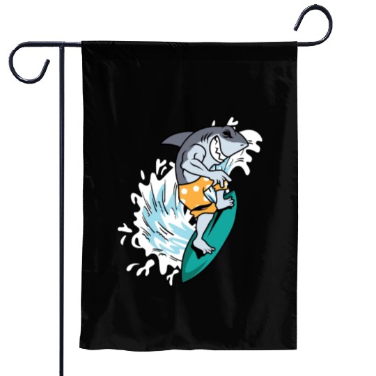 Surfing Shark Wind Surfer Gift Garden Flags