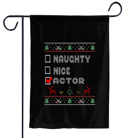 Naughty Nice Actor, Matching Christmas Group Garden Flags