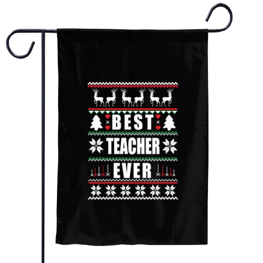 Funny Ugly Christmas Best Teacher Ever Garden Flags