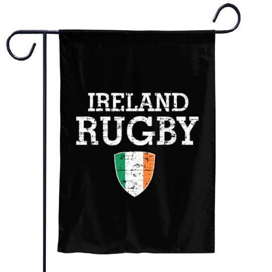 Irish Flag Rugby Grunge Style T Garden Flags