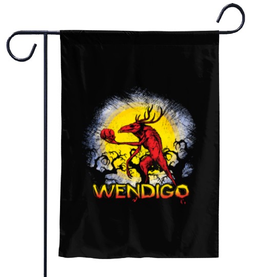 Folk Creature Wendigo Forest Halloween Cryptid Garden Flags