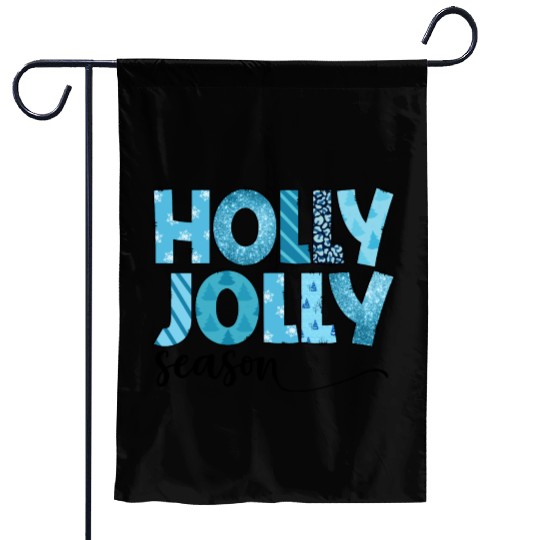 Holly Jolly season sublimation Garden Flags