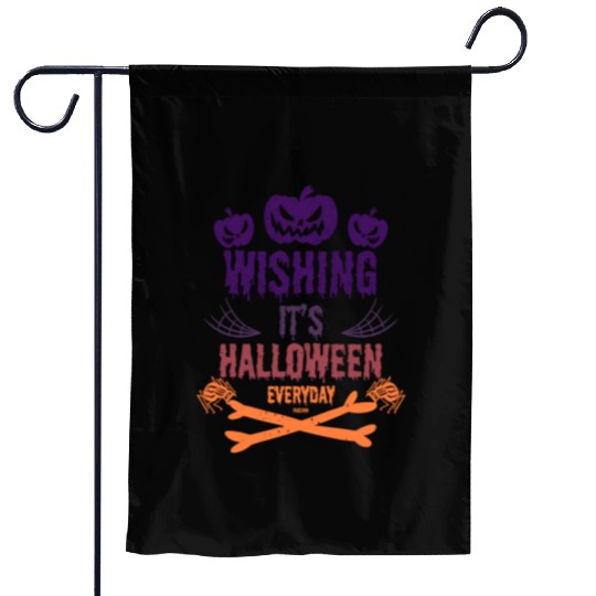 Every day Halloween Horror pumpkin with spider Garden Flags
