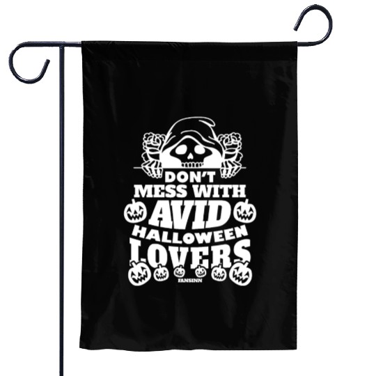 Skeleton with pumpkin Garden Flags