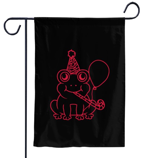 Birthday celebrate party frog Garden Flags