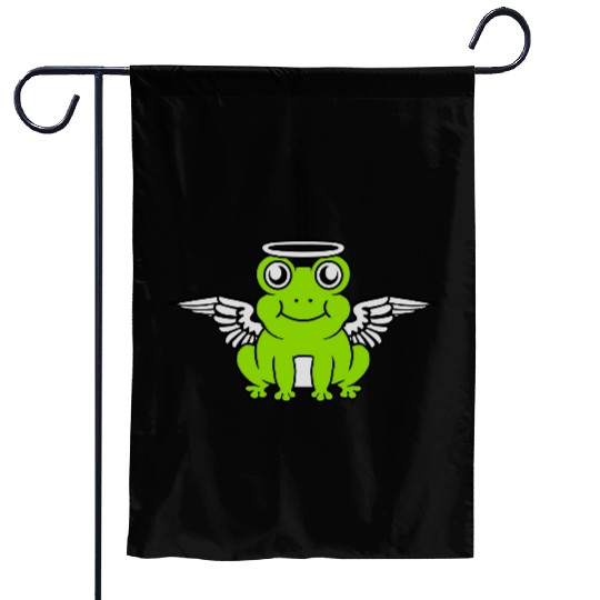 halo wings frog angel Garden Flags