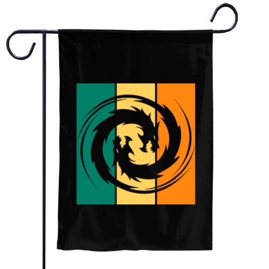 Dragon Ying Yang Garden Flags
