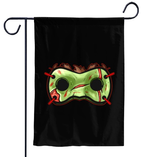 Green Rotten Zombie Mask Costume for Halloween Garden Flags