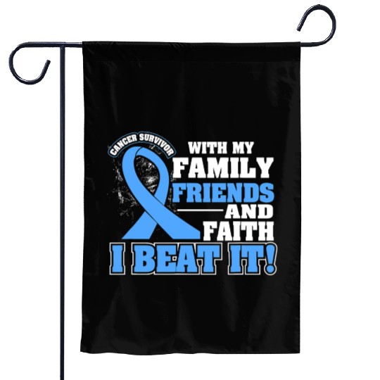 Family Faith I Beat It Prostate Cancer Awareness Garden Flags
